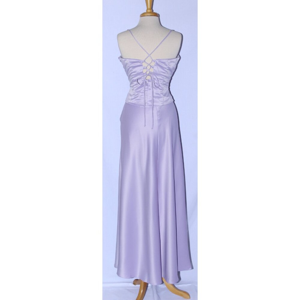 Rebecca #1572 Satin Two Piece Beaded Bridesmaid Dress-Size 2X-LILAC-NWT - Picture 2 of 5